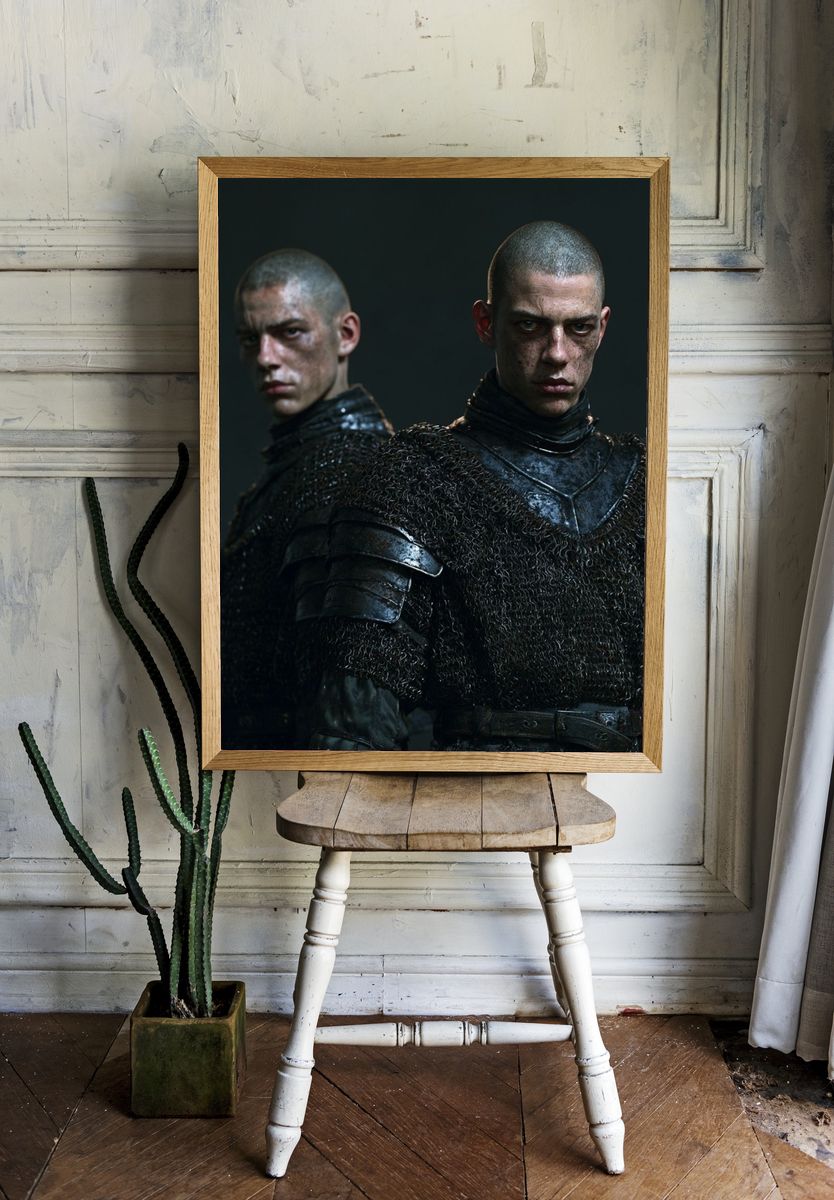 Dark Medieval Warriors Poster. room preview