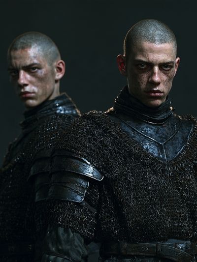 Dark Medieval Warriors Poster. poster
