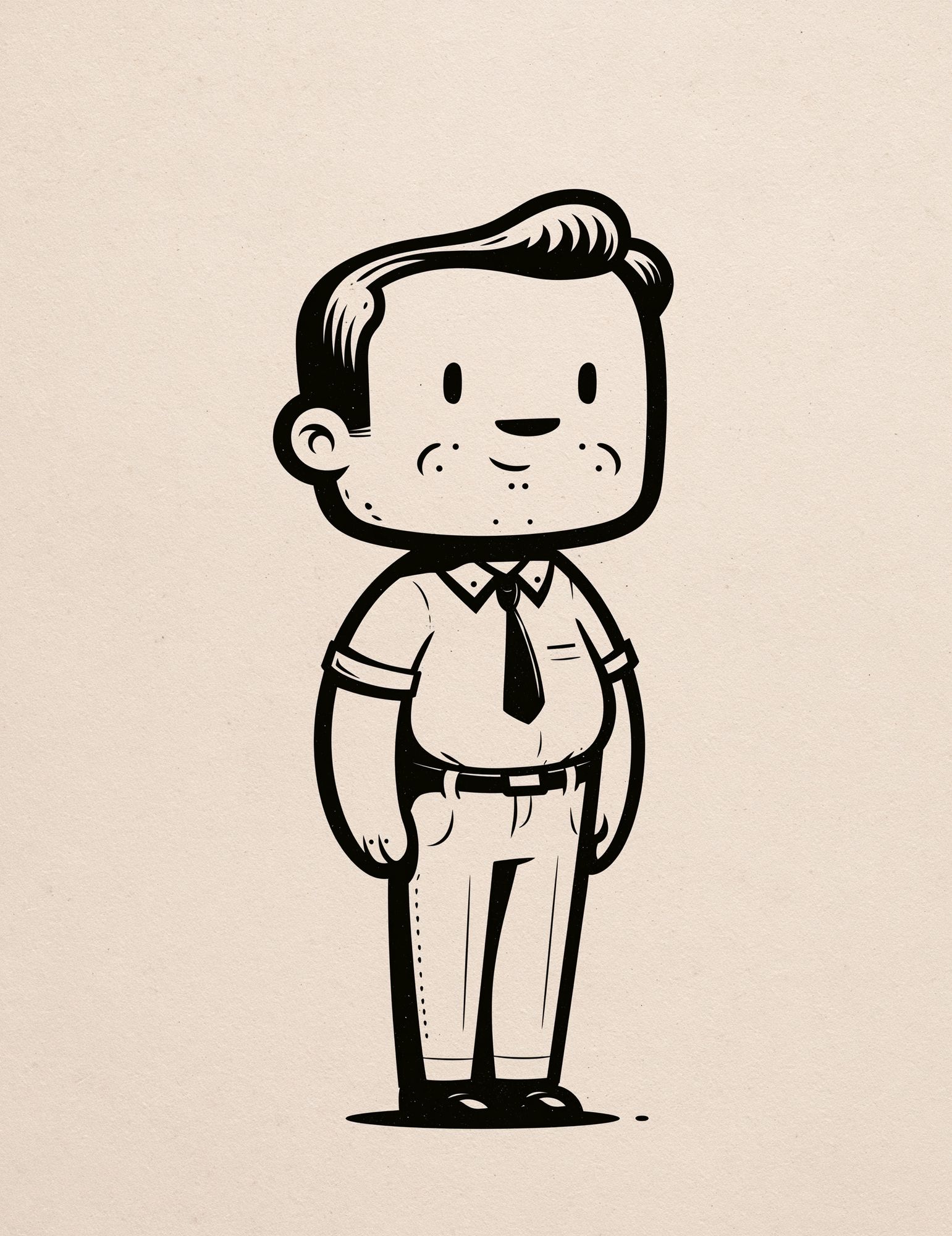 Retro Office Man Illustration Poster. poster — illustration art