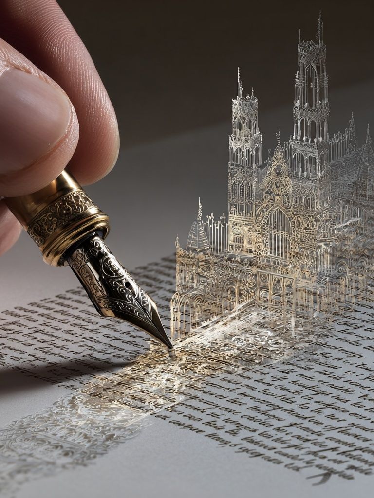 Cathedral Pen Illustration Poster. poster detail