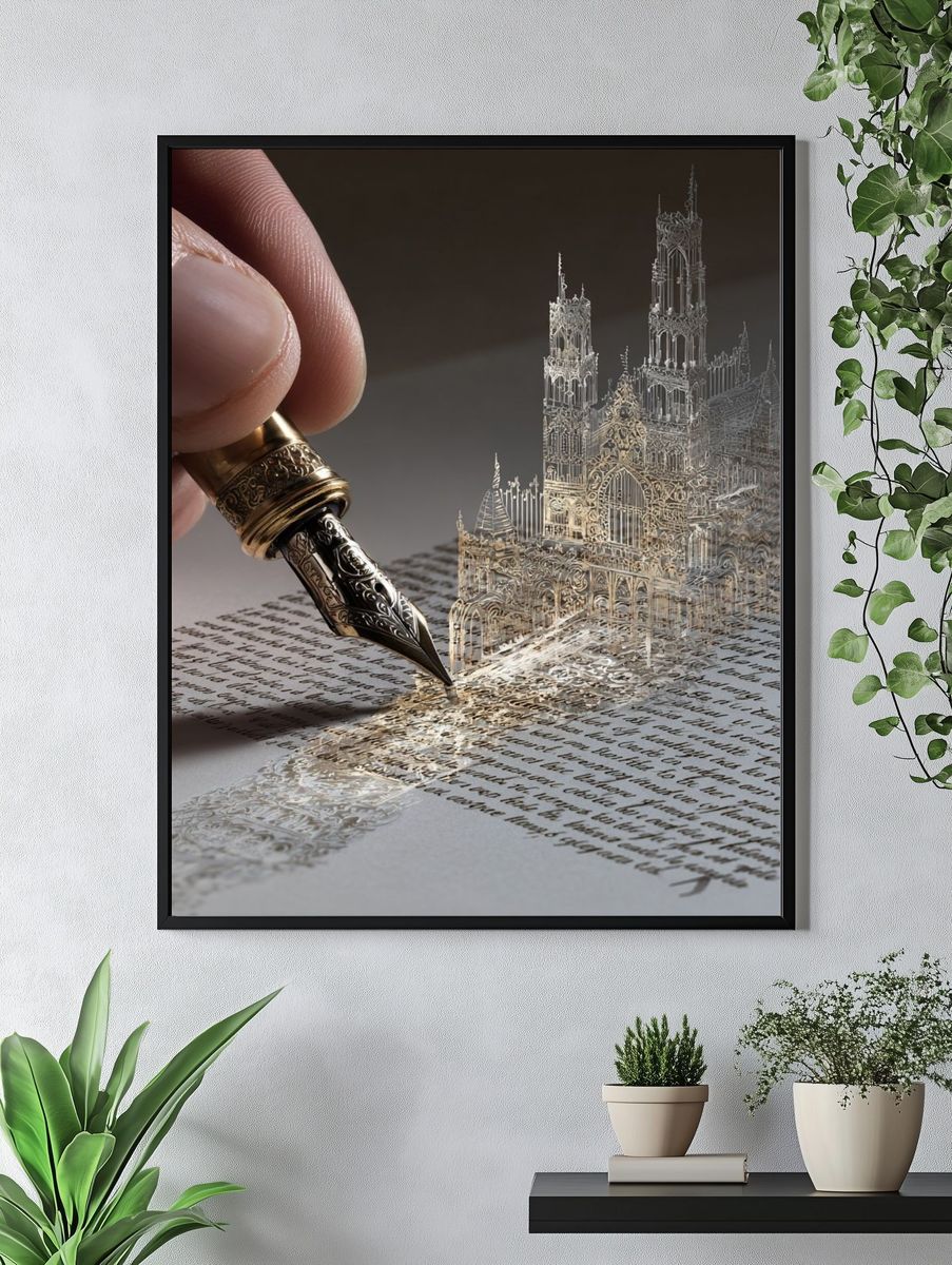 Cathedral Pen Illustration Poster. — room view 4