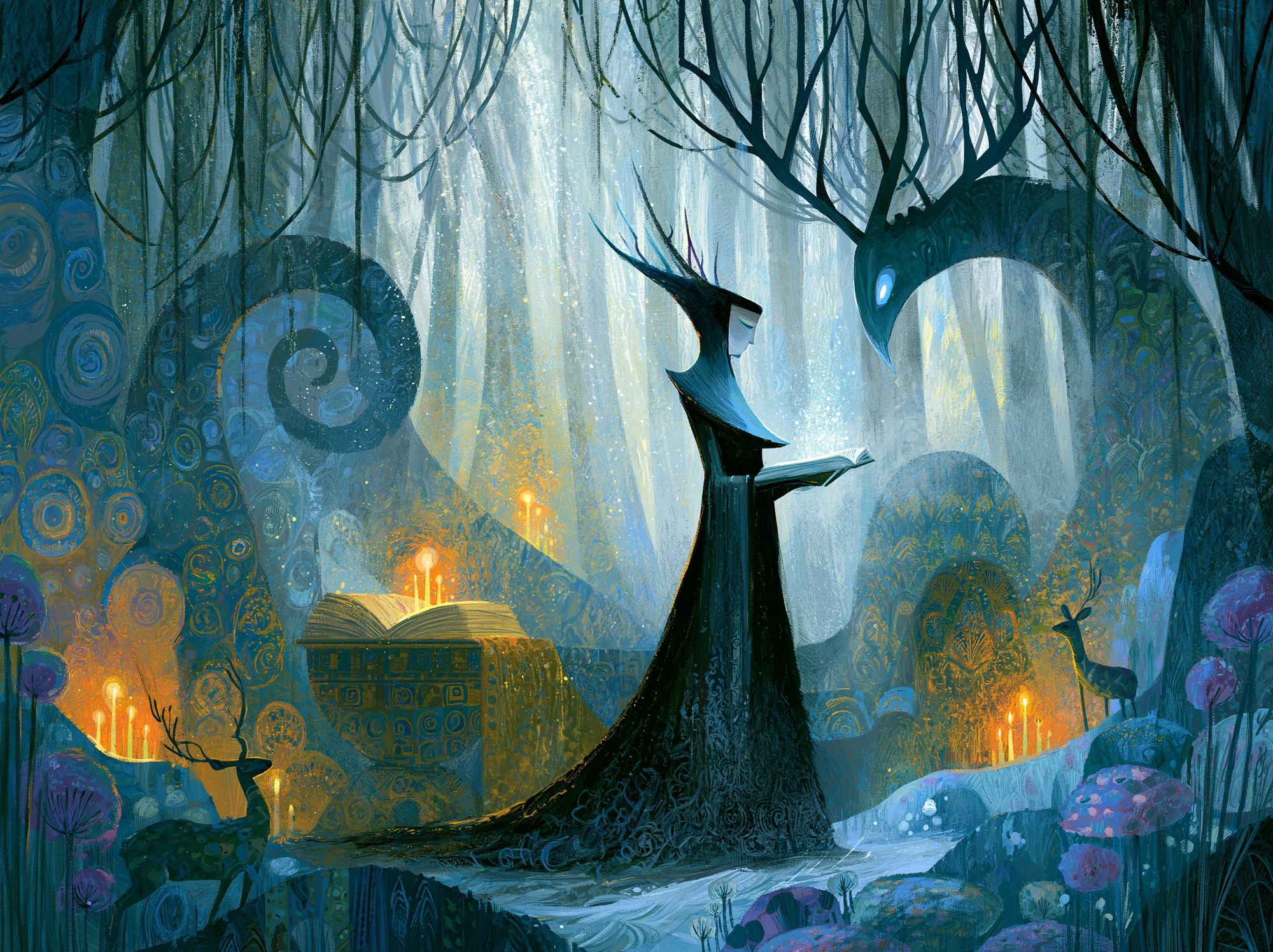 Enchanted Forest Reader Print. poster detail