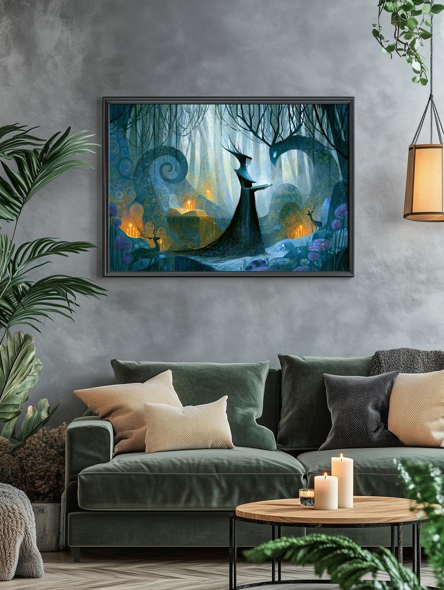 Enchanted Forest Reader Print. — room view 4