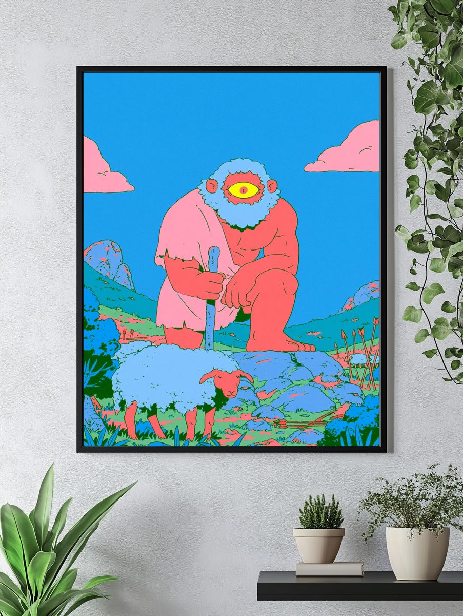 Cyclops Shepherd Illustration Poster. — room view 4