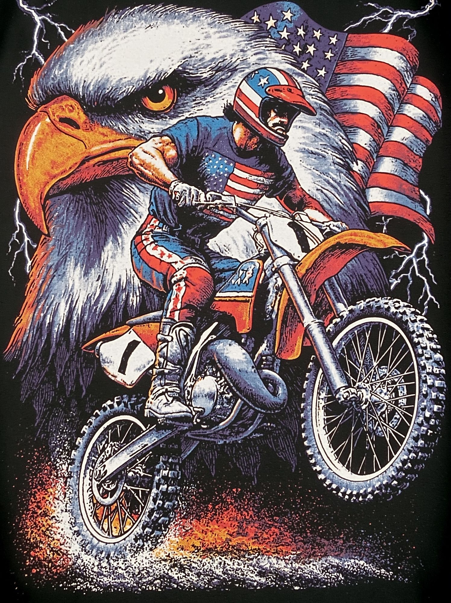 Patriotic Eagle Motocross Poster. poster — illustration art
