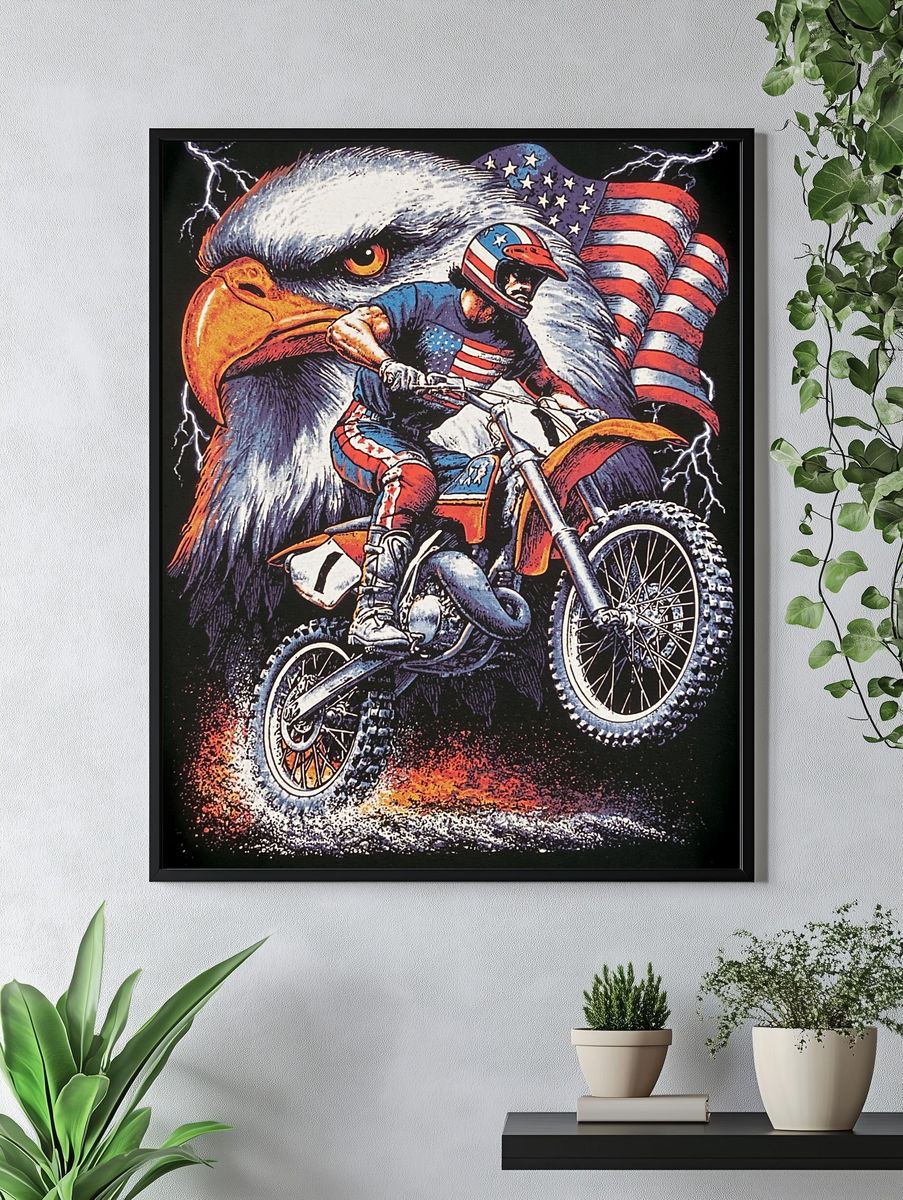 Patriotic Eagle Motocross Poster. — room view 4