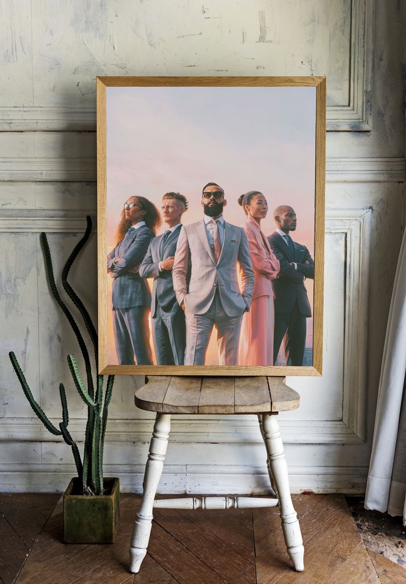 Power Team Skyline Illustration Poster. room preview