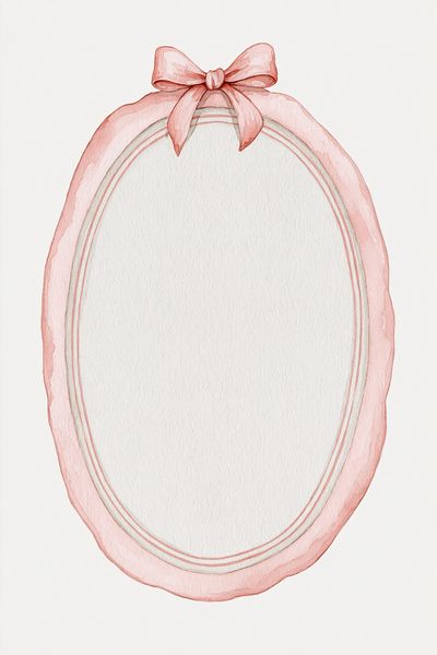 Pink Ribbon Oval Frame Print.