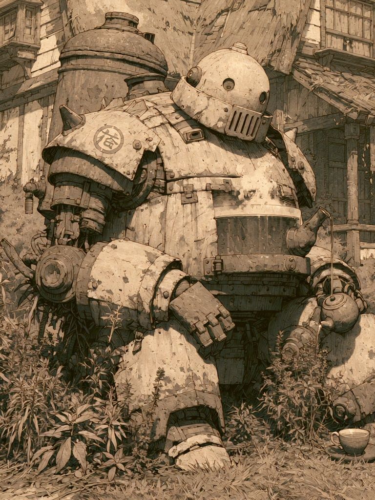 Rusty Giant Robot — Illustration Print. poster — illustration art
