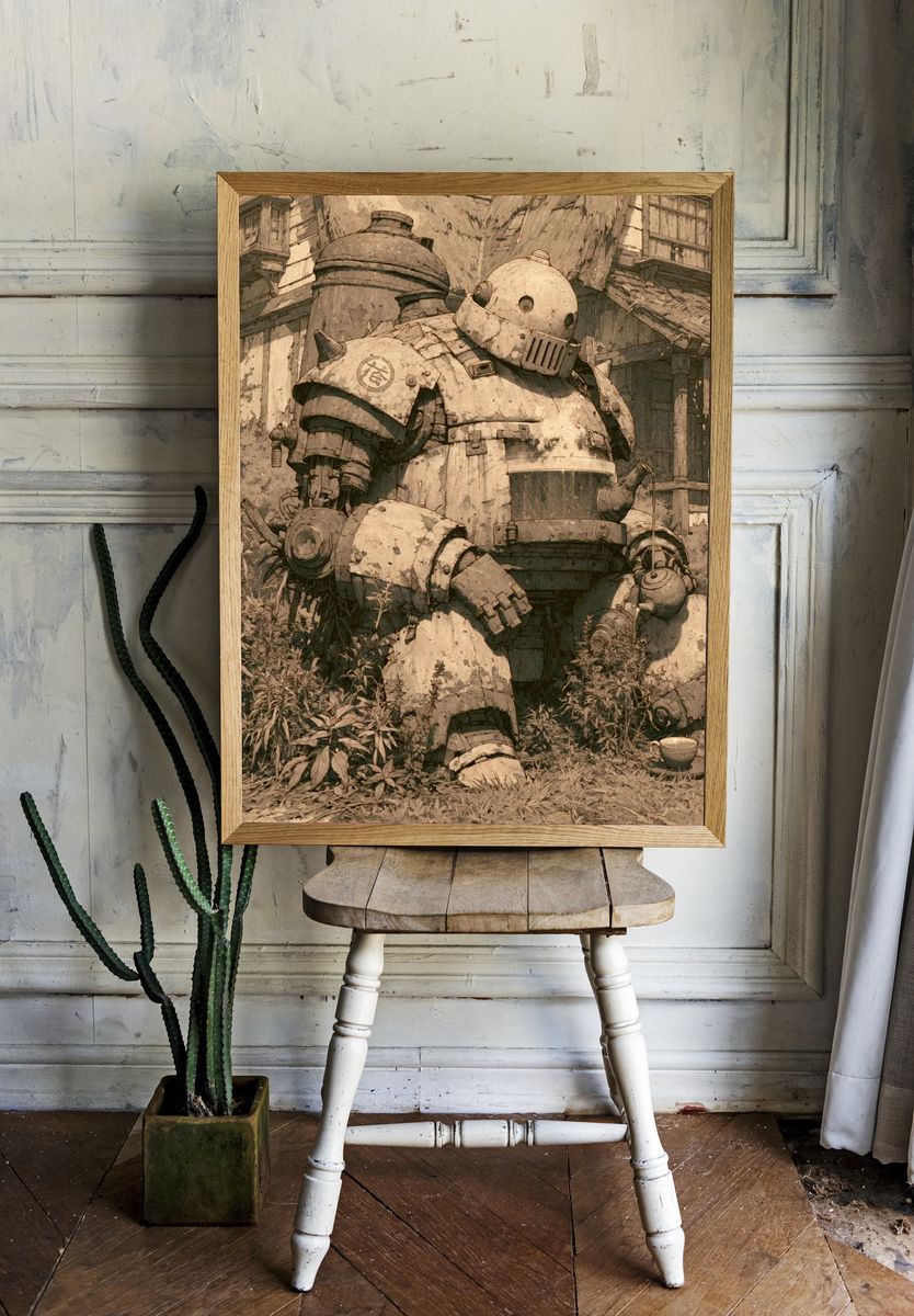 Rusty Giant Robot — Illustration Print. room preview