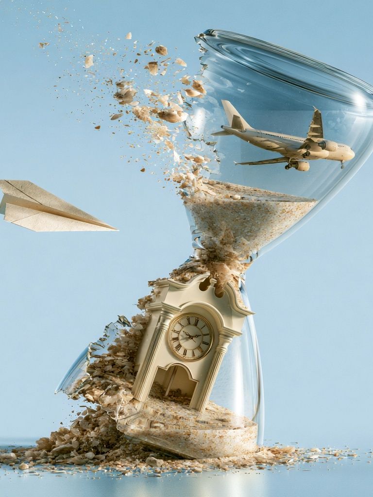 Time Travel Surrealist Print. poster — illustration art