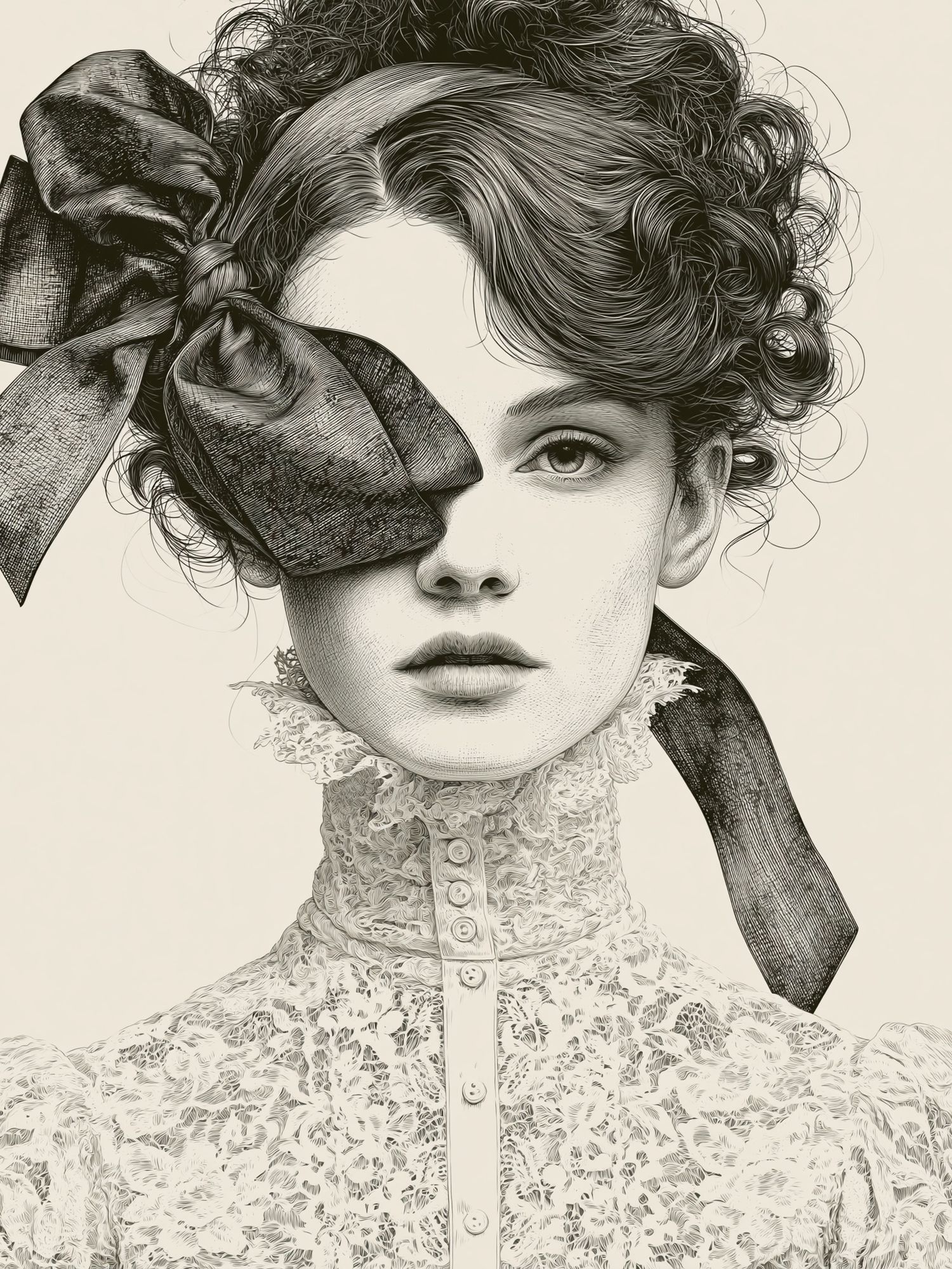 Victorian Portrait Illustration Print. poster — illustration art