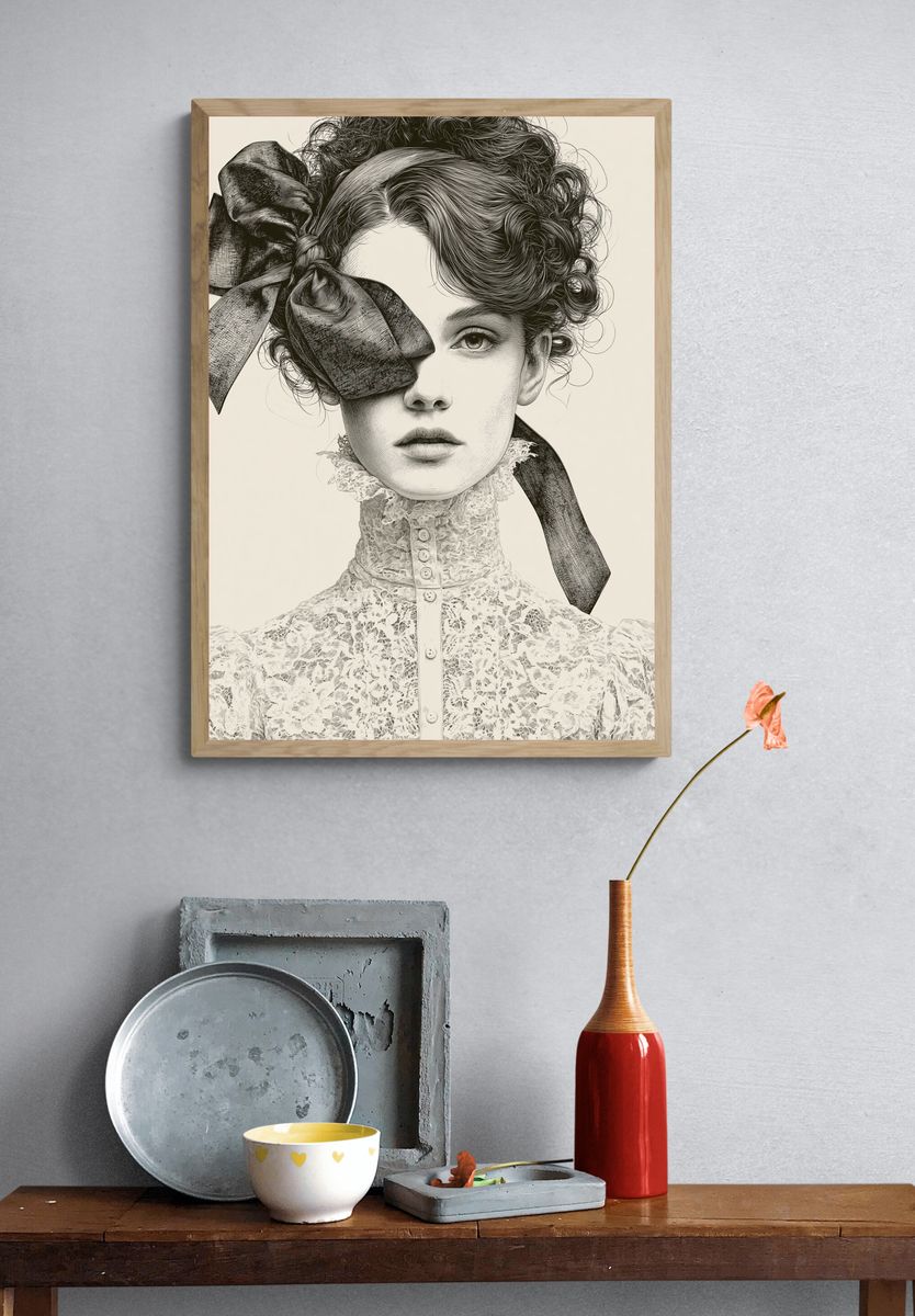 Victorian Portrait Illustration Print. — room view 3