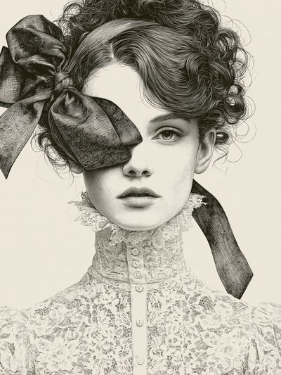 Victorian Portrait Illustration Print. poster