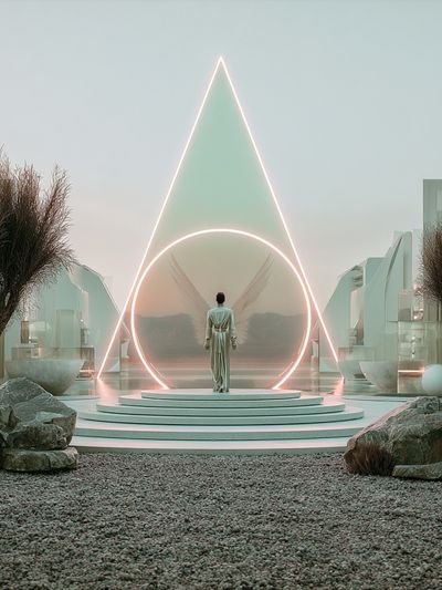 Surreal Neon Portal Print.