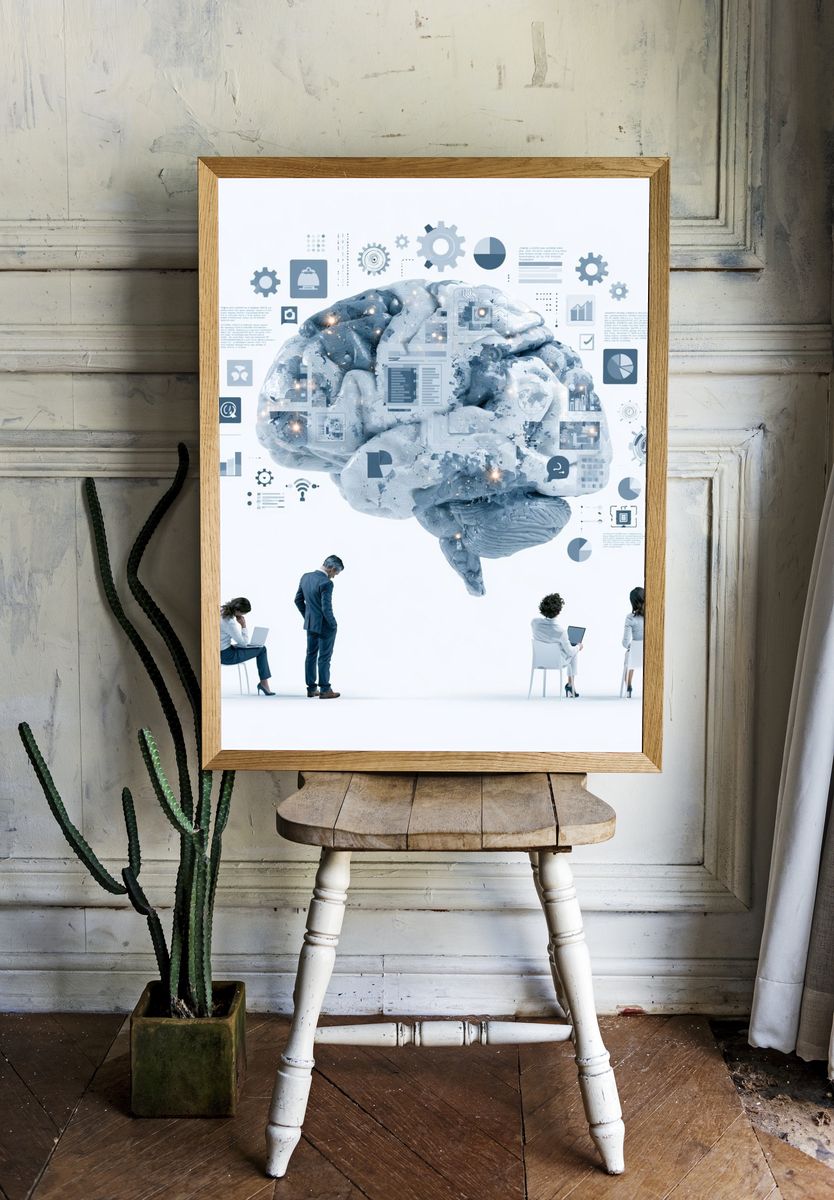 AI Brain Concept Photography Print. room preview