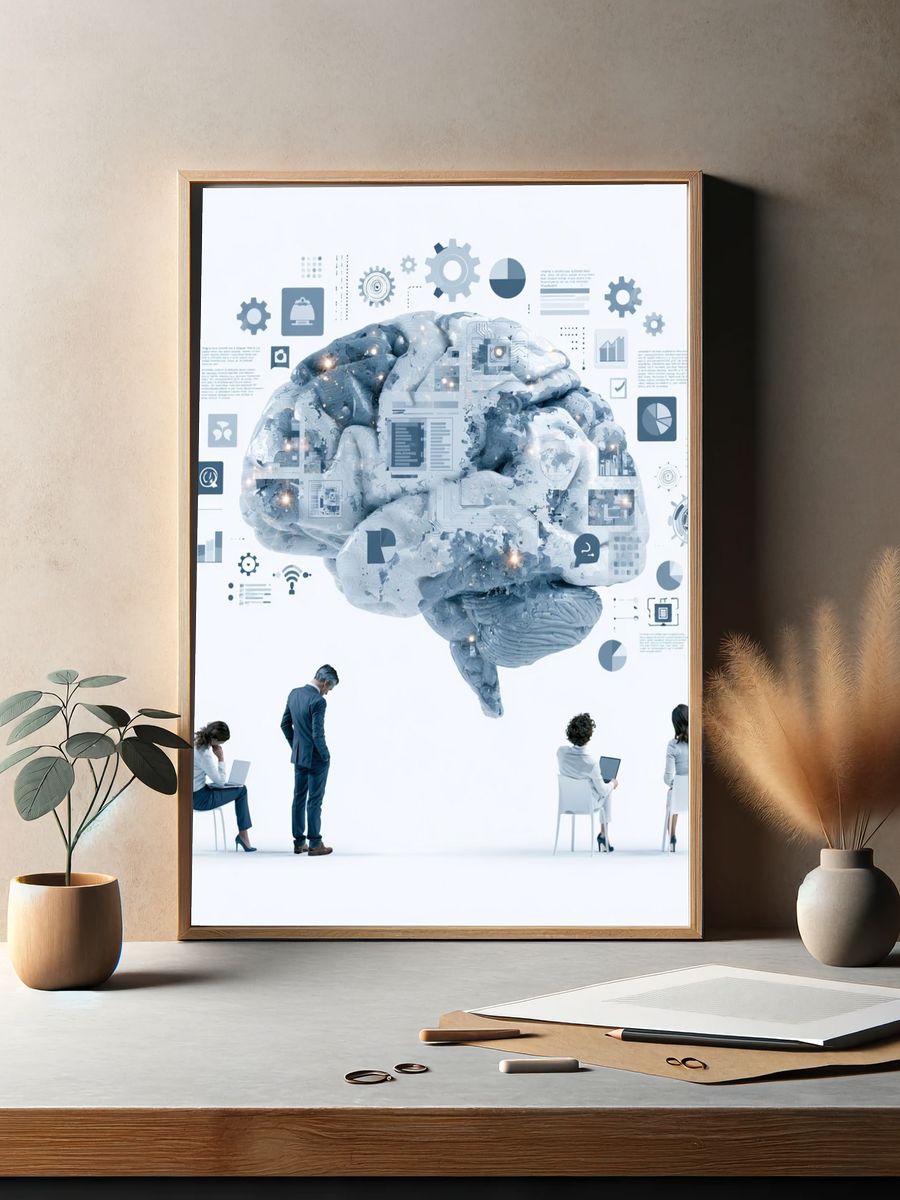 AI Brain Concept Photography Print. — room view 2