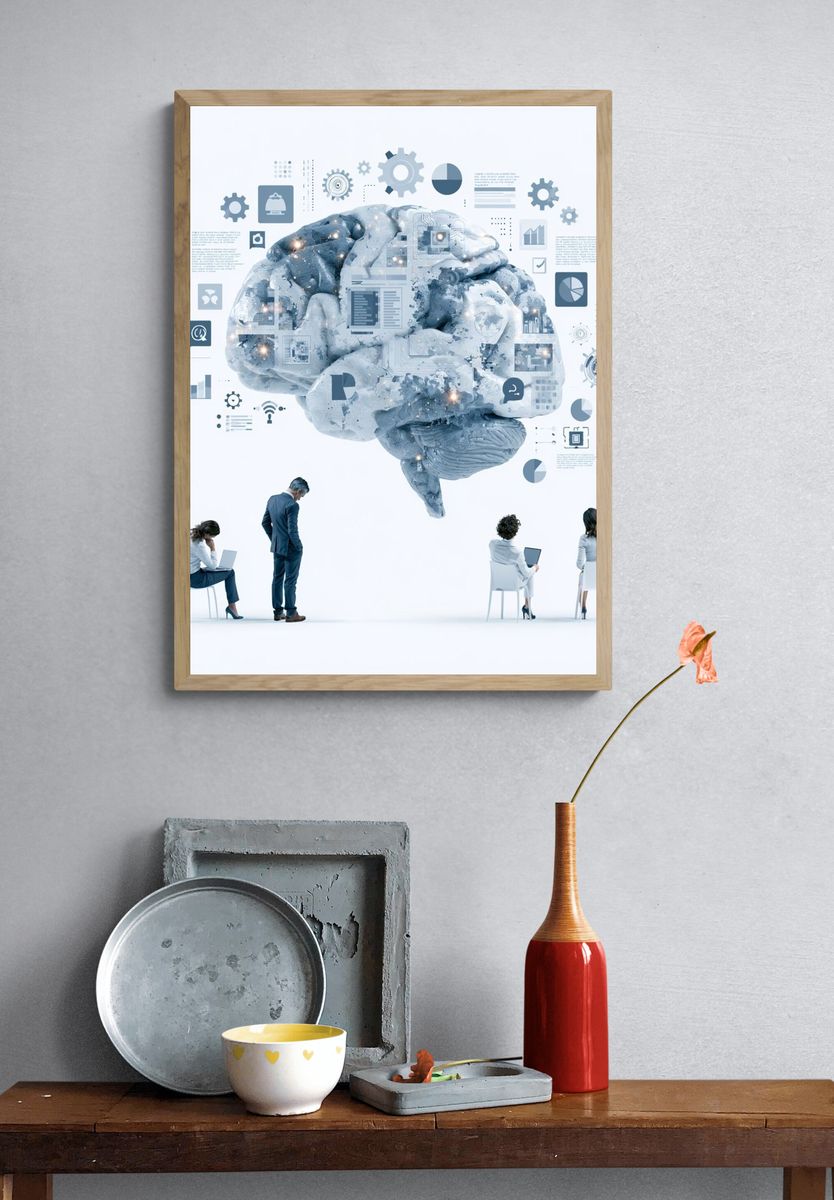 AI Brain Concept Photography Print. — room view 3