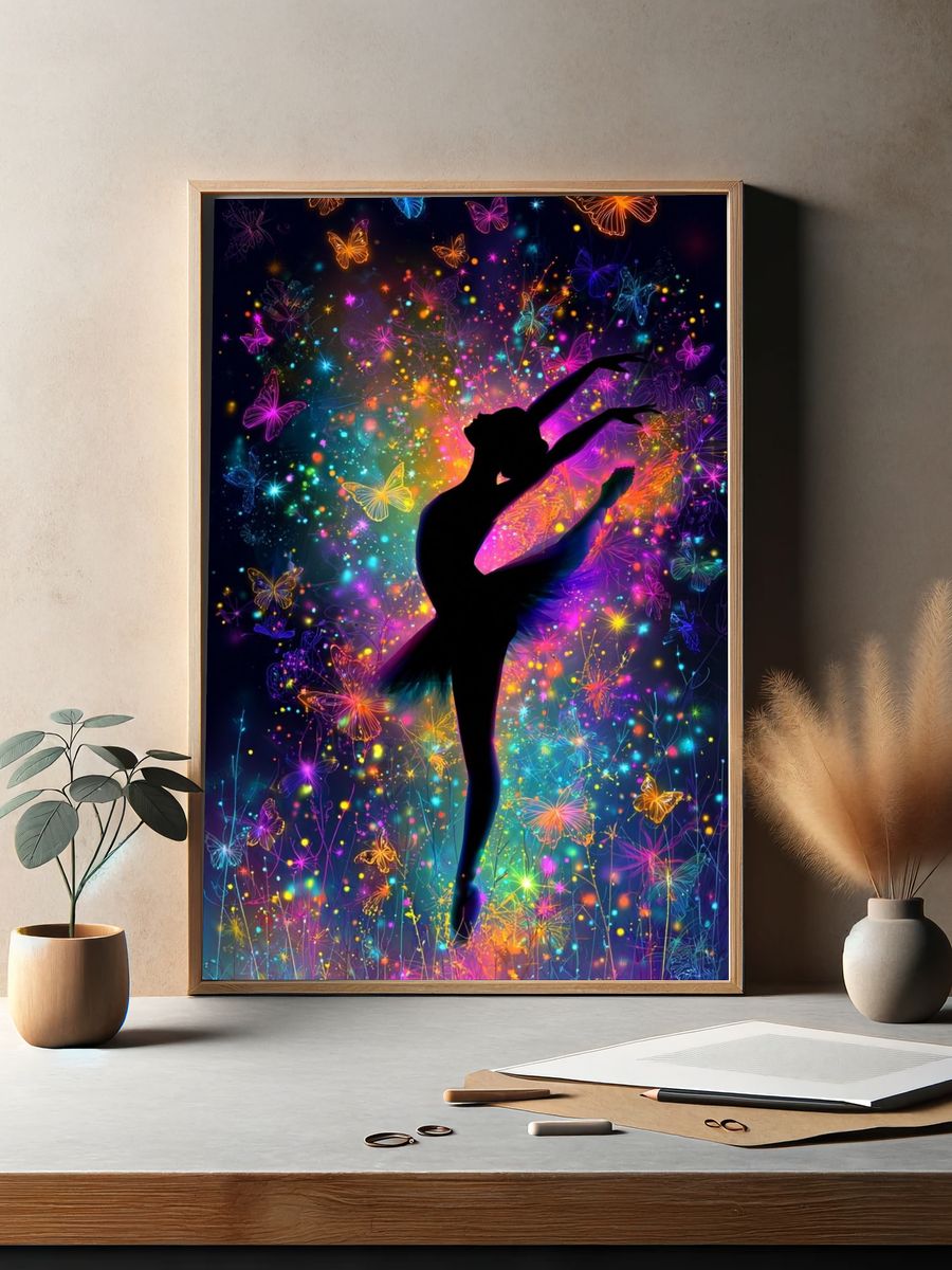 Neon Ballet Butterfly Print. — room view 2