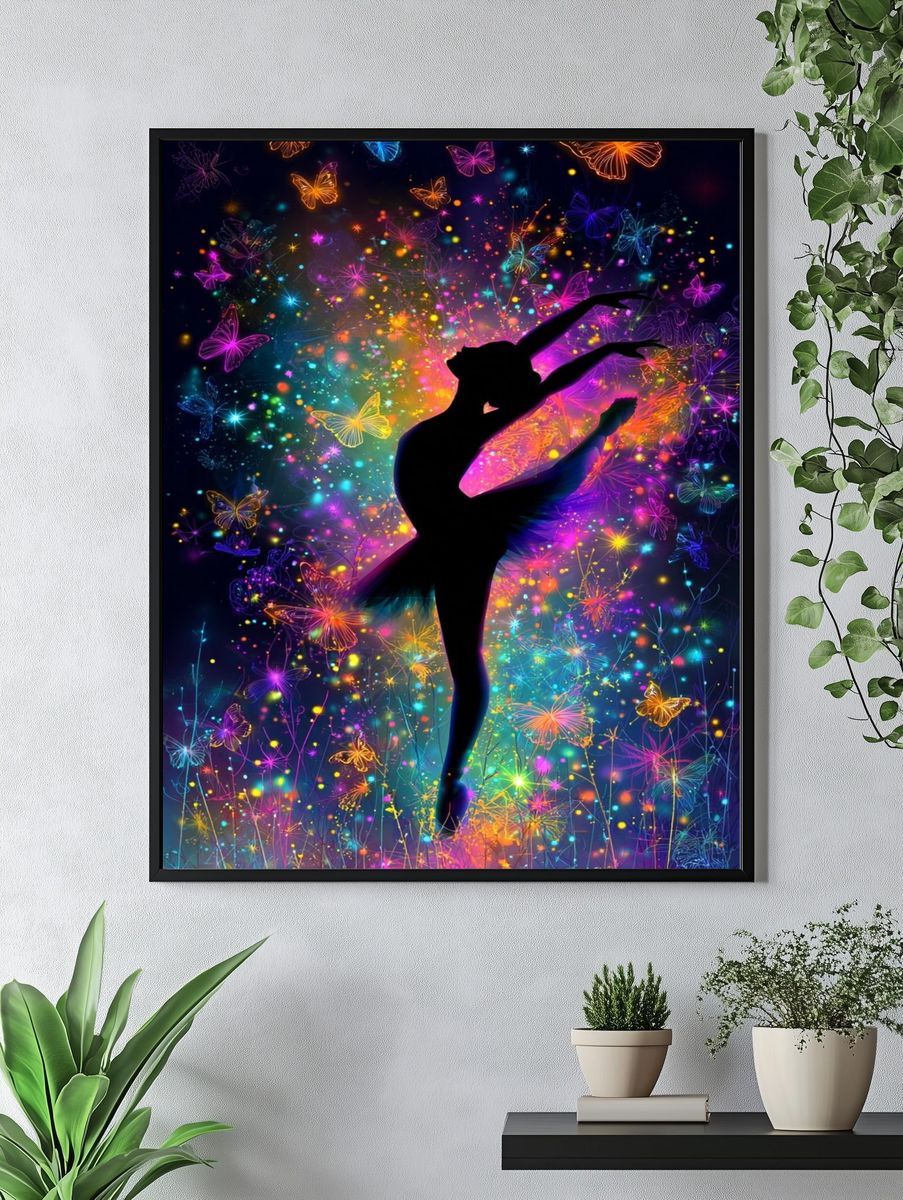 Neon Ballet Butterfly Print. — room view 4