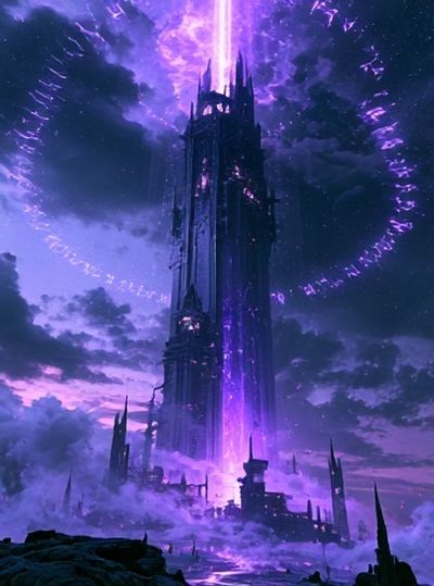 Purple Fantasy Tower Poster.