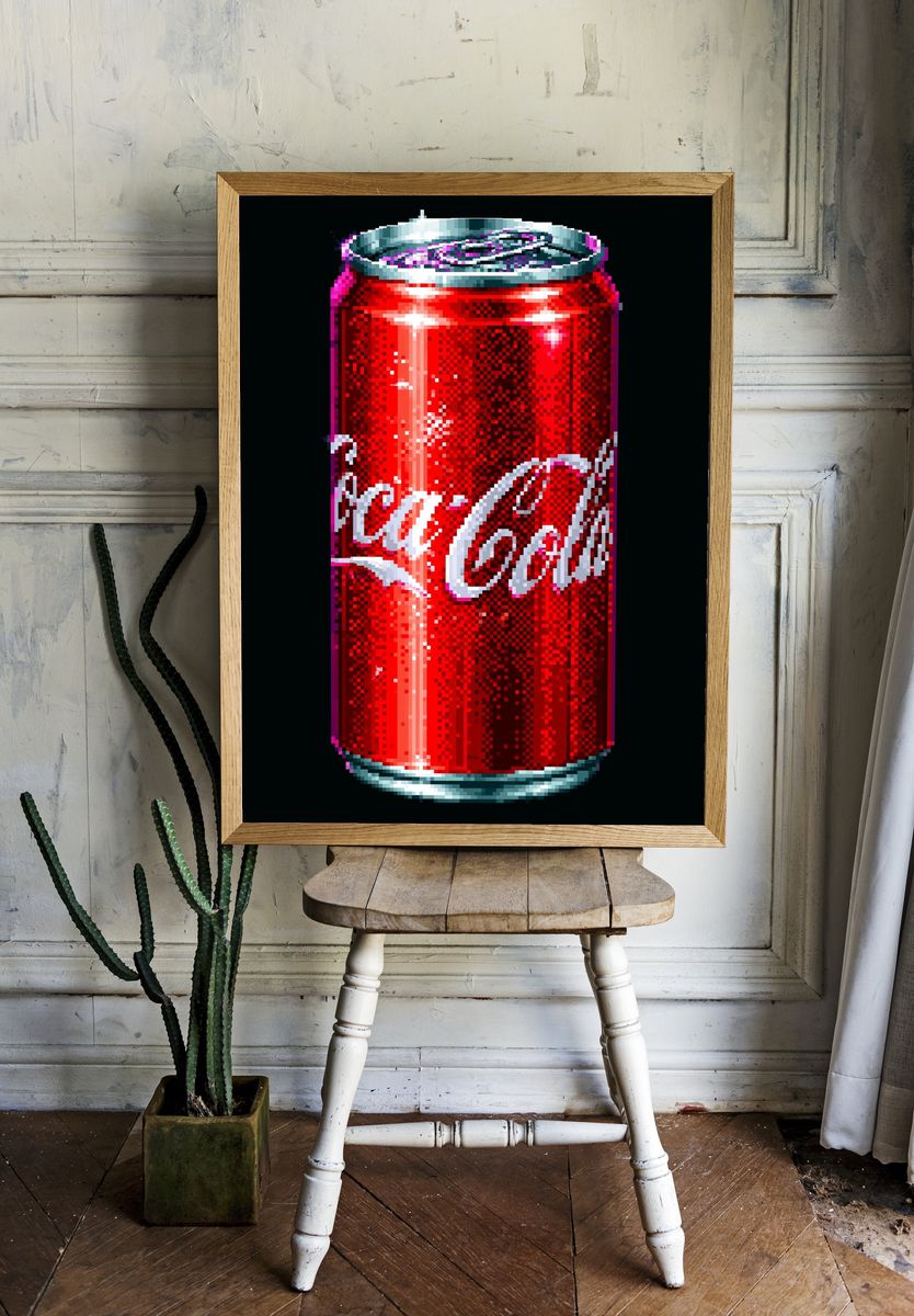 Coca-Cola Pixel Art Poster. — room view 1