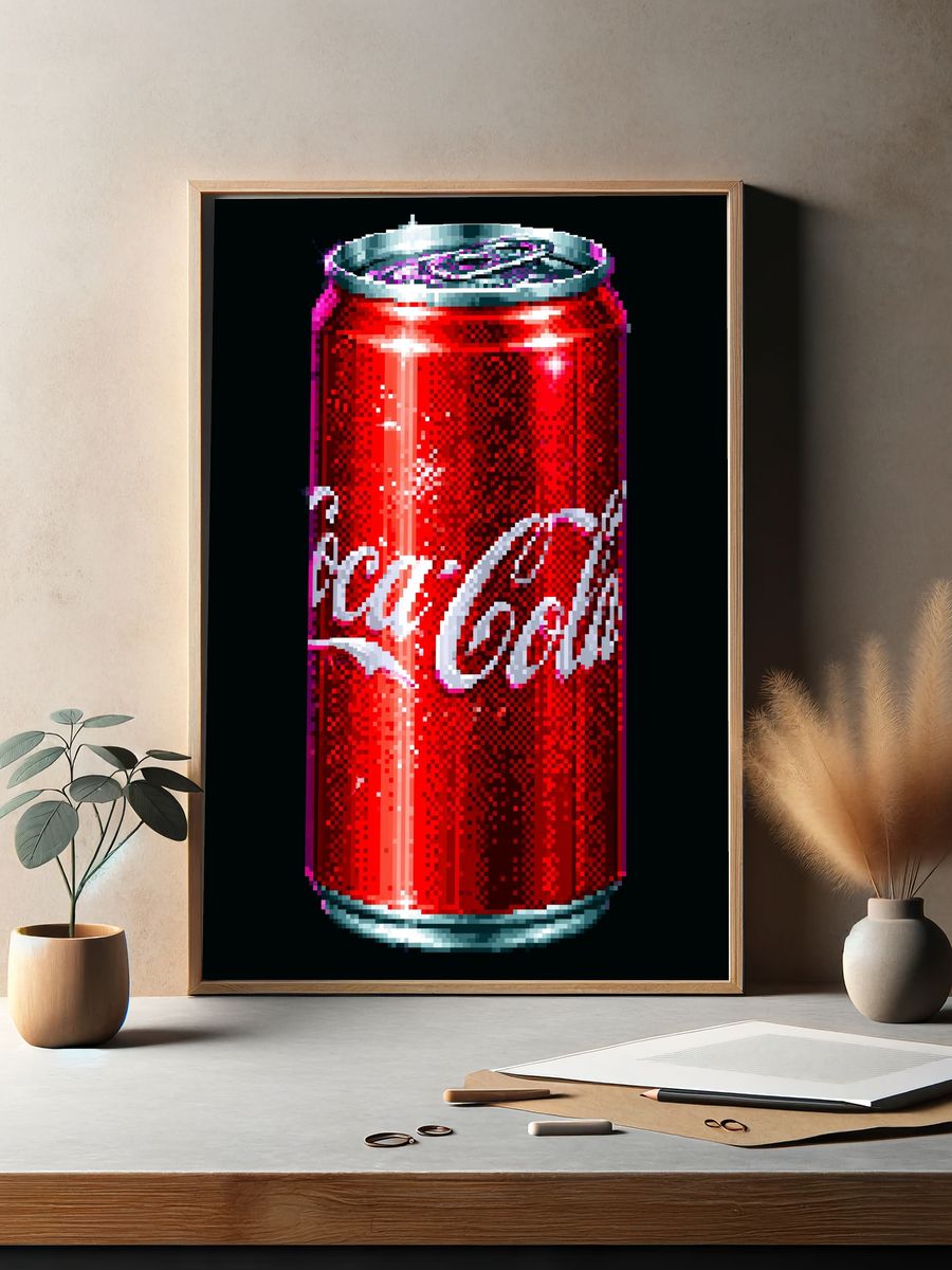 Coca-Cola Pixel Art Poster. — room view 2