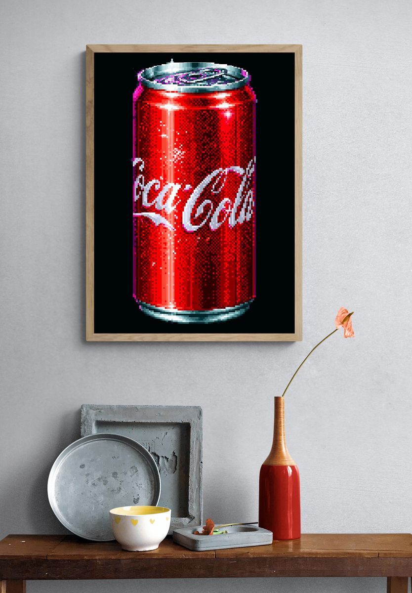 Coca-Cola Pixel Art Poster. — room view 3