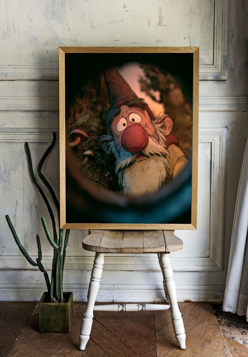 Whimsical Gnome Portrait Print. — room view 1