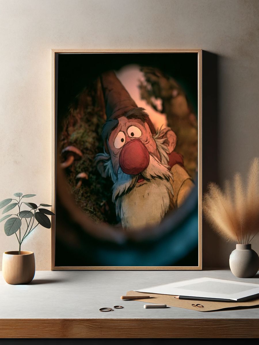 Whimsical Gnome Portrait Print. — room view 2