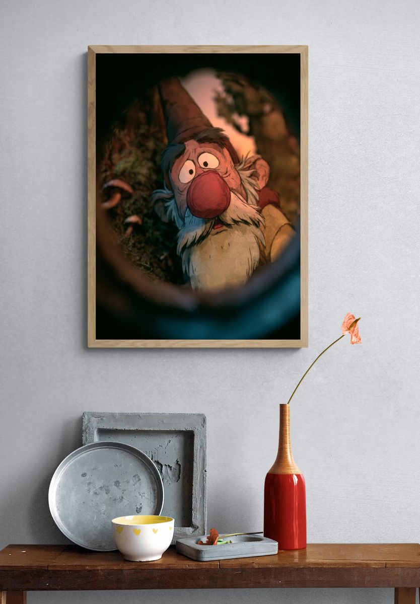 Whimsical Gnome Portrait Print. — room view 3