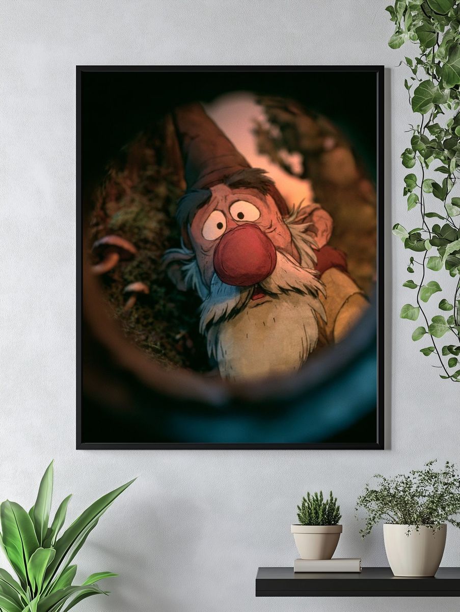 Whimsical Gnome Portrait Print. — room view 4