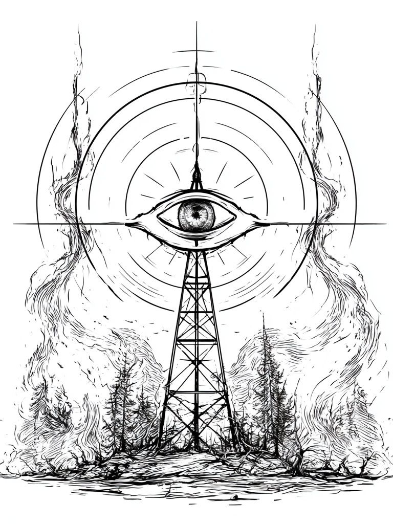 Mystic Eye Tower Illustration Poster. poster — illustration art