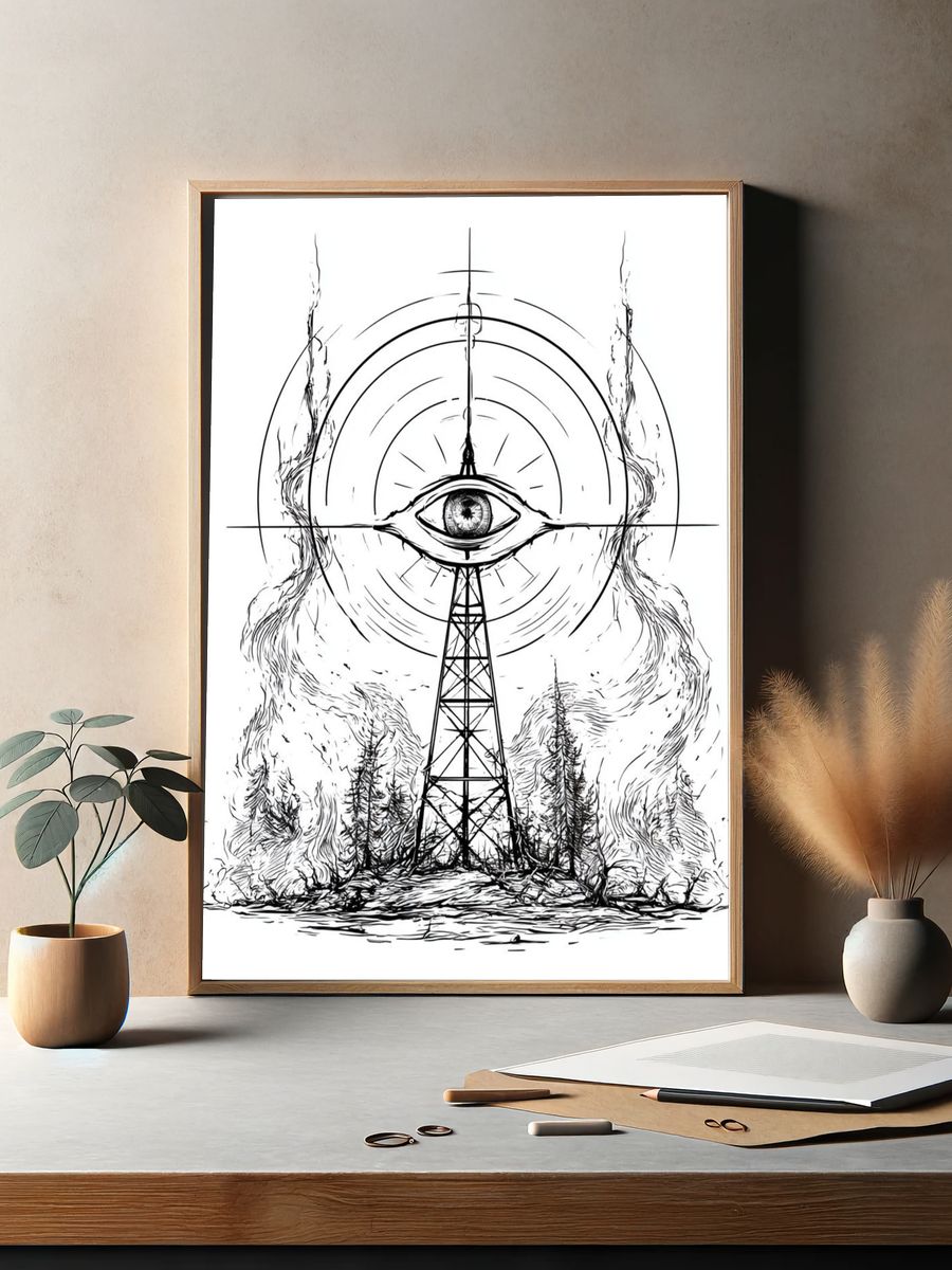 Mystic Eye Tower Illustration Poster. — room view 2