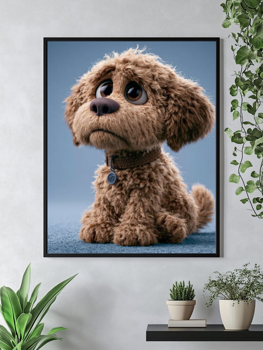 Sad Puppy Portrait Poster. — room view 4