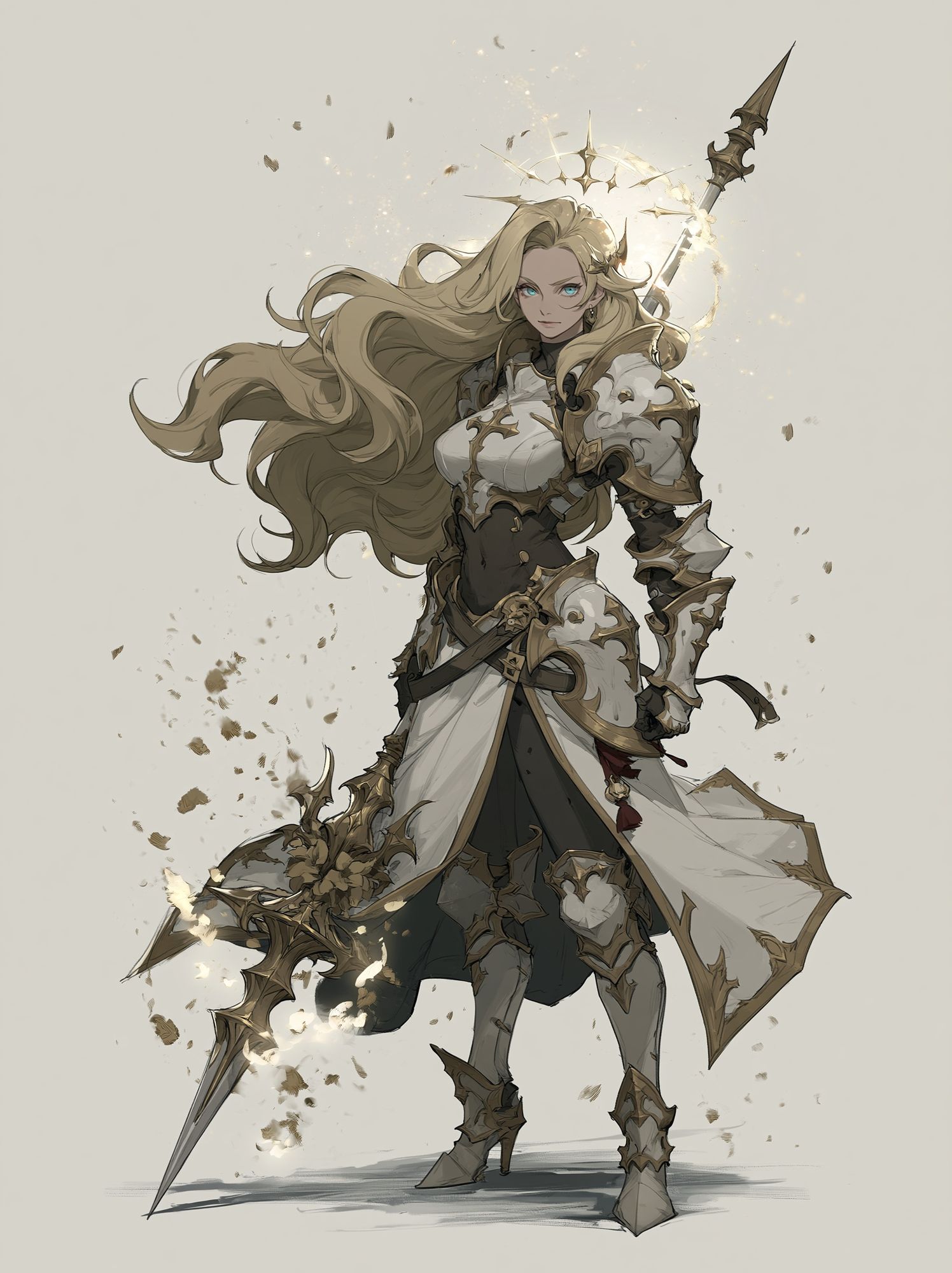 Armored Fantasy Warrior Illustration Poster. poster — illustration art