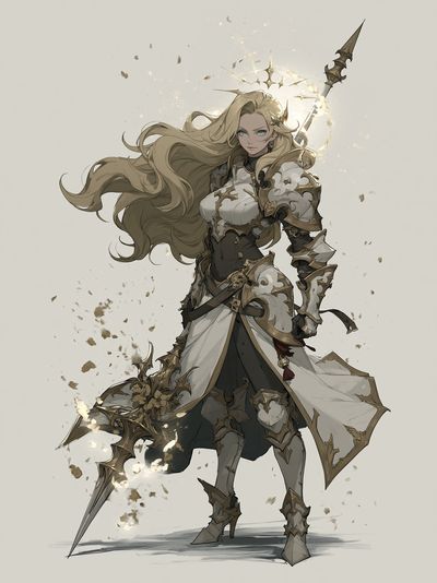 Armored Fantasy Warrior Illustration Poster. poster