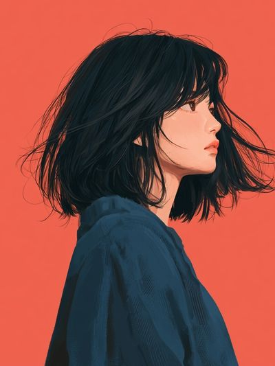 Profile Portrait Digital Art Poster. poster
