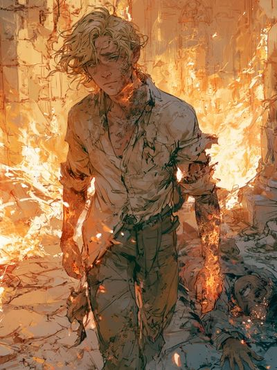 Flame-Wreathed Figure Digital Art Poster. poster