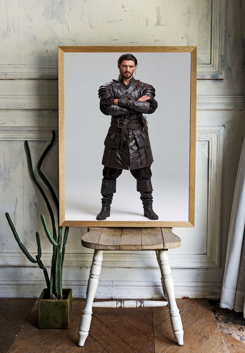 Medieval Warrior Portrait Print. room preview