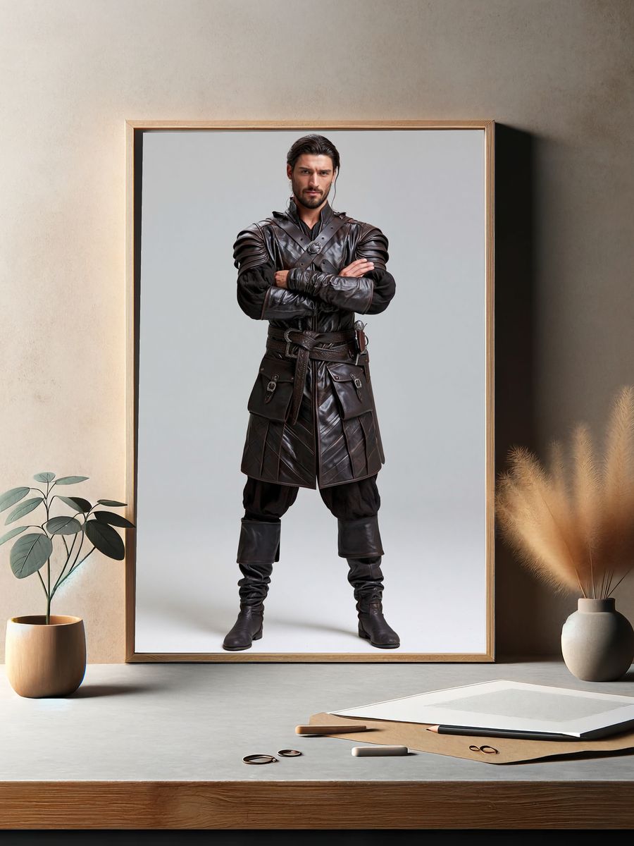 Medieval Warrior Portrait Print. — room view 2
