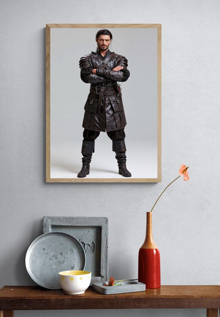 Medieval Warrior Portrait Print. — room view 3