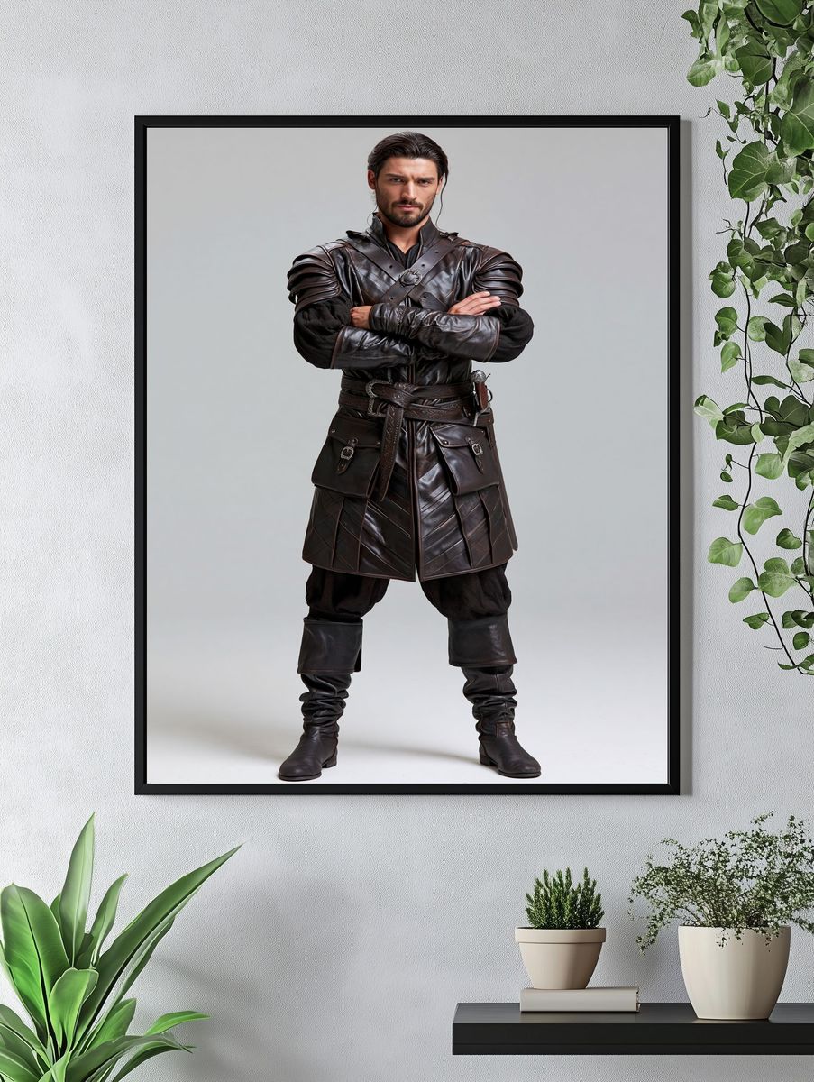 Medieval Warrior Portrait Print. — room view 4