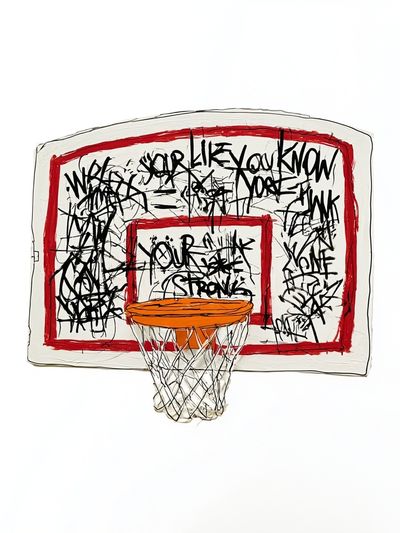 Graffiti Basketball Hoop Illustration Poster. poster