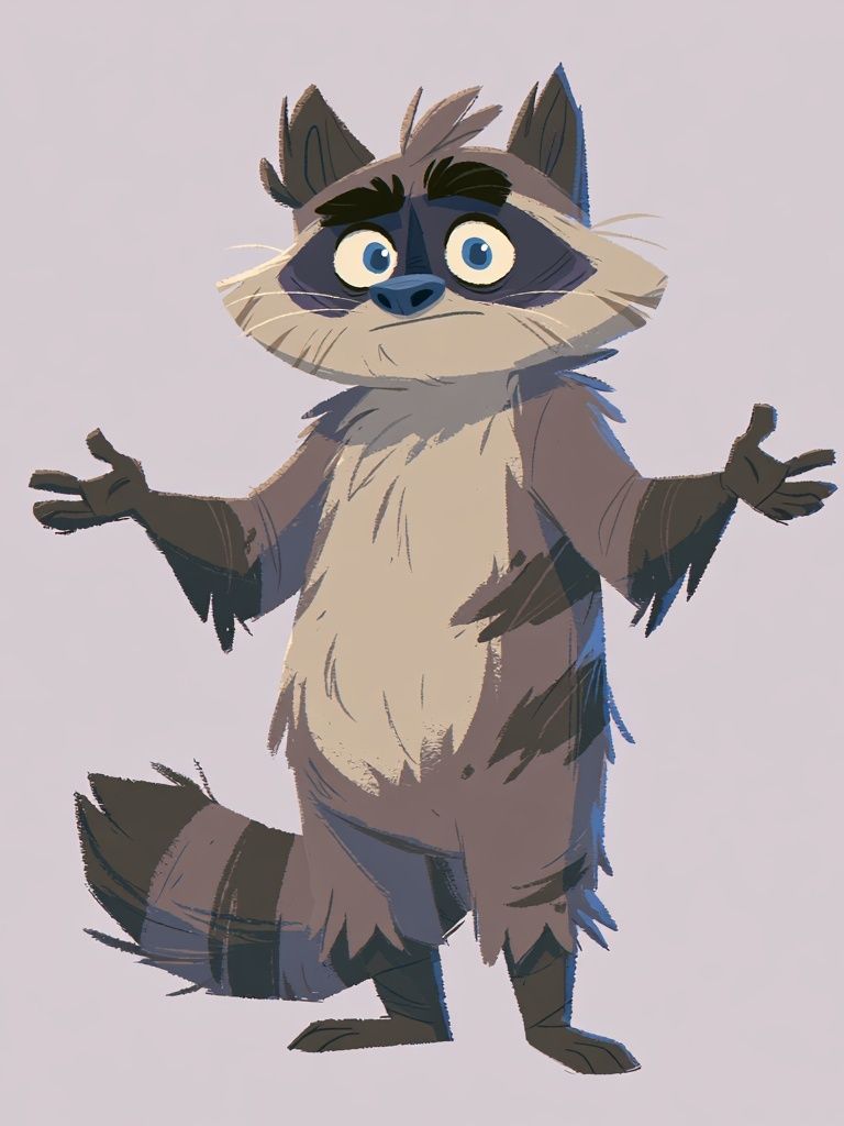 Curious Raccoon Illustration Poster. poster — illustration art