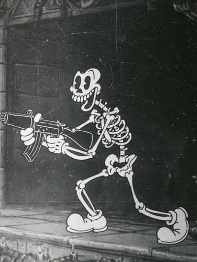 Skeleton Gunman Street-Art Poster.