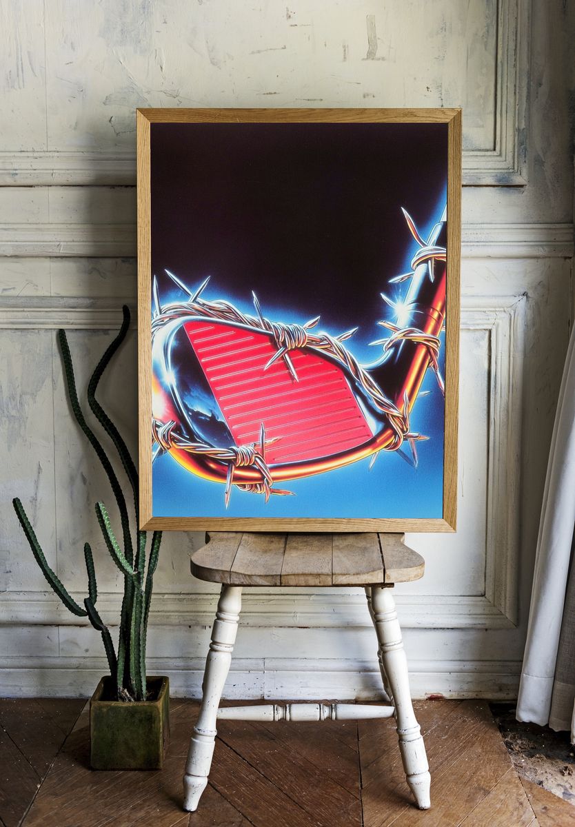 Barbed Wire Golf Club Illustration Poster. — room view 1