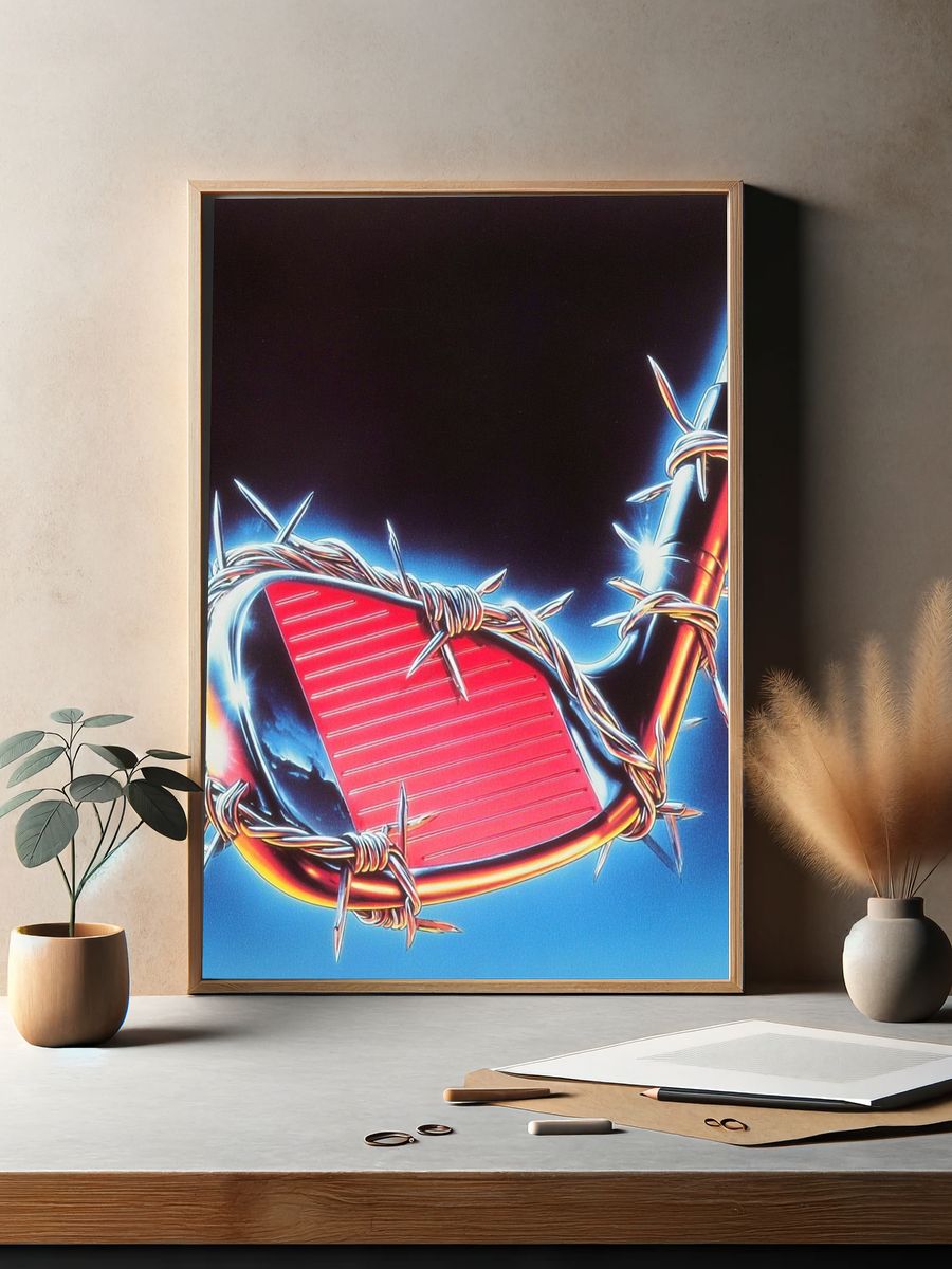Barbed Wire Golf Club Illustration Poster. — room view 2