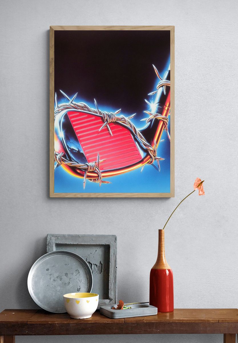 Barbed Wire Golf Club Illustration Poster. — room view 3