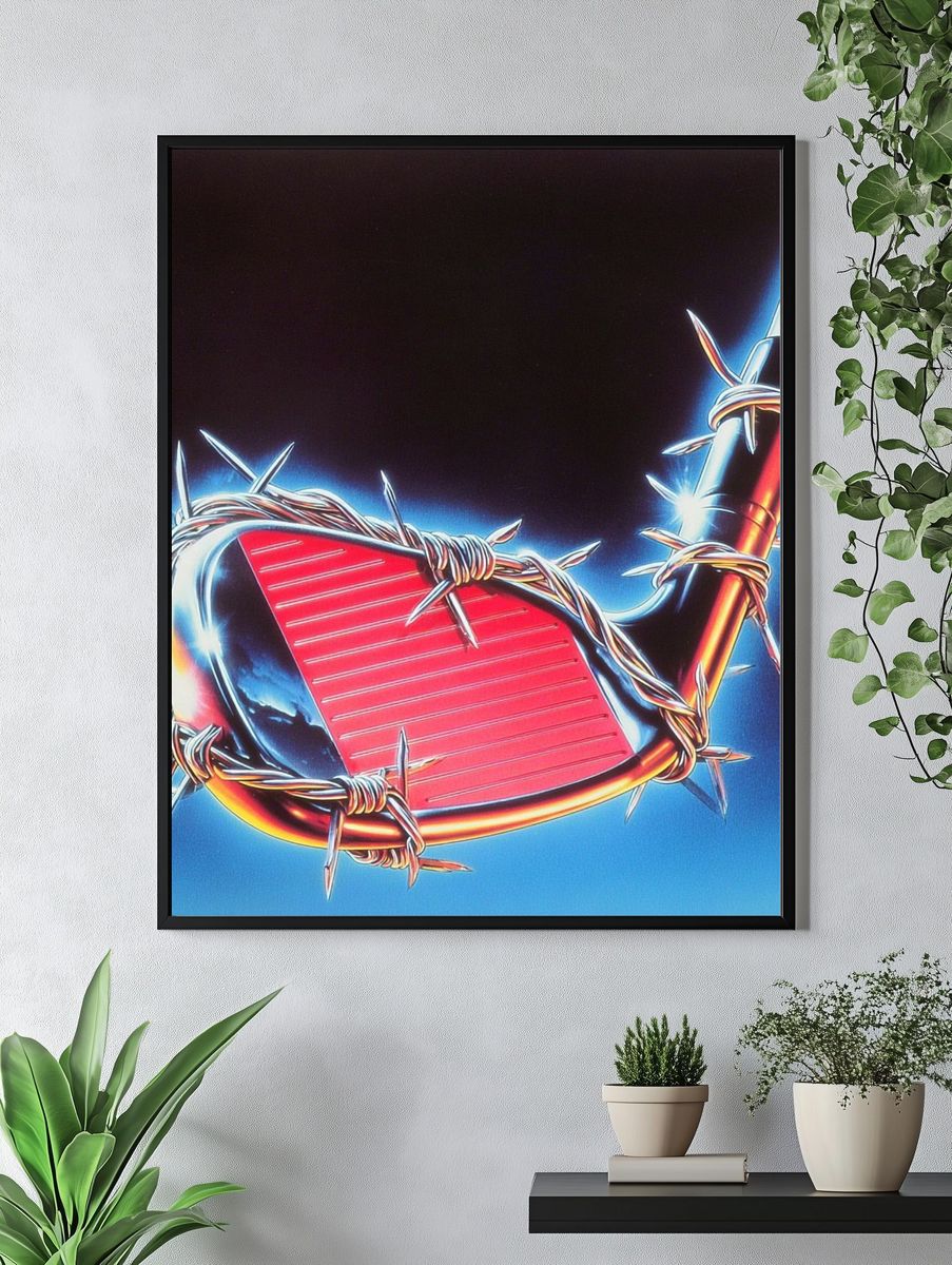 Barbed Wire Golf Club Illustration Poster. — room view 4